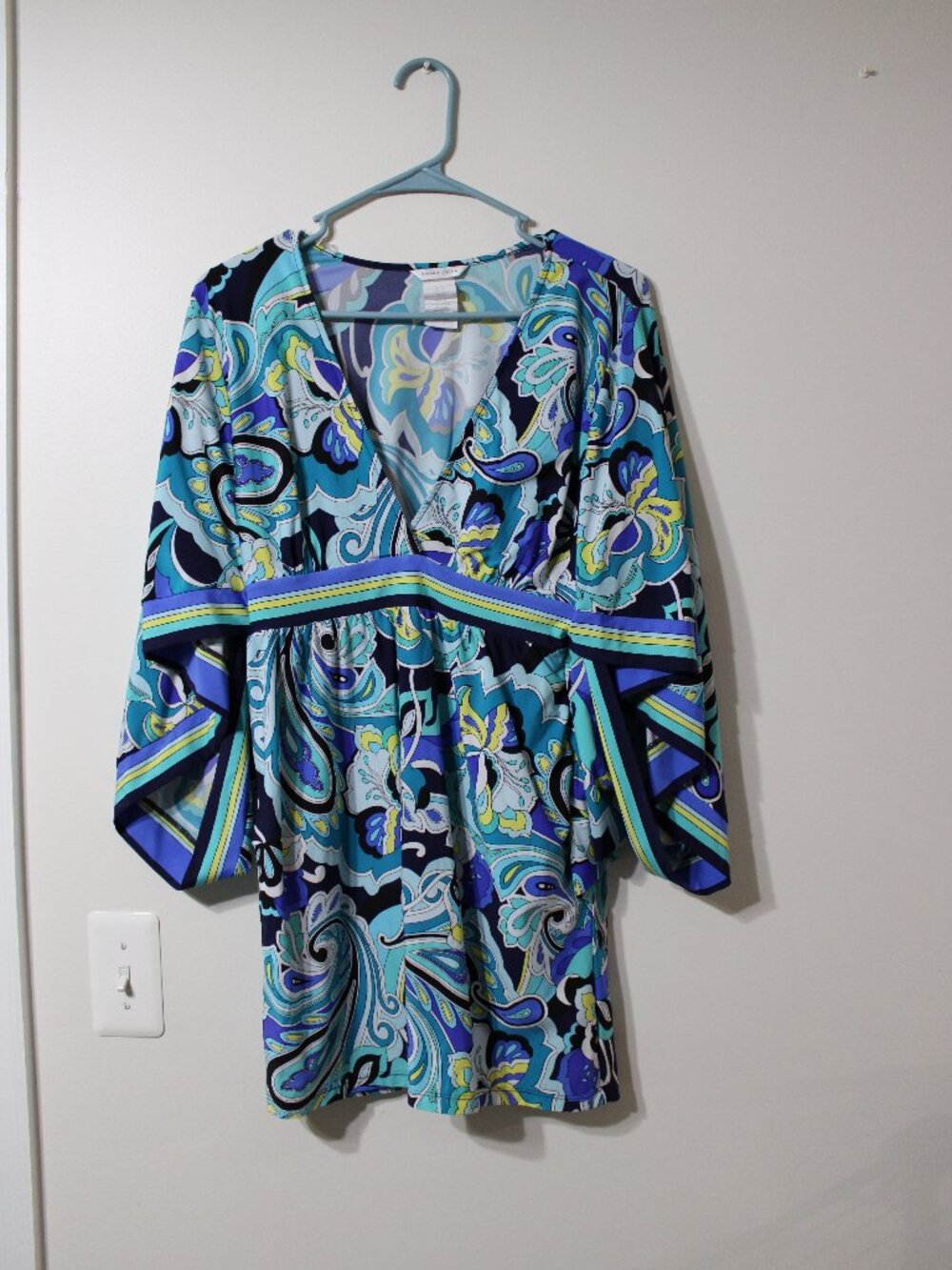 Trina Turk Turquoise Blue Paisley Swim Coverup